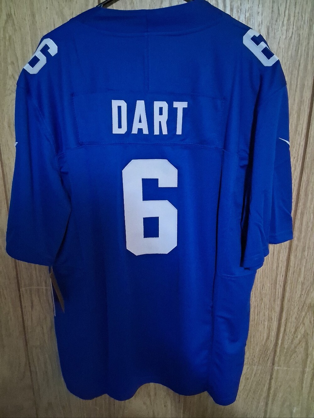 Mystery Sports Card With Jaxson Dart New York Giants Fuse Home Blue Large Jersey